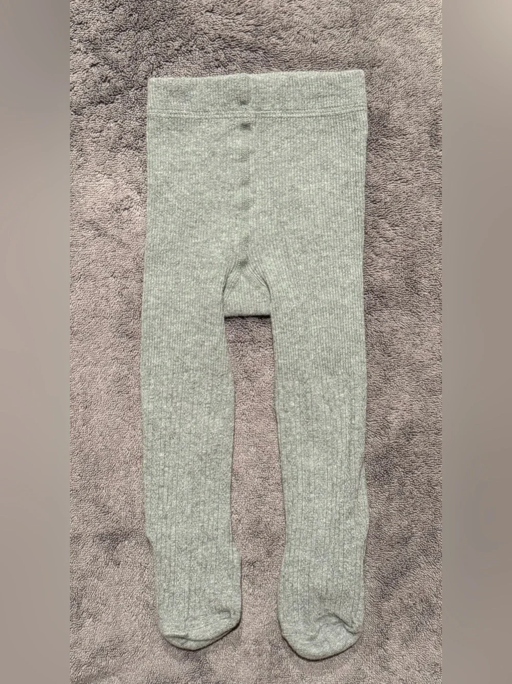 Light Gray Ribbed Knit Tights